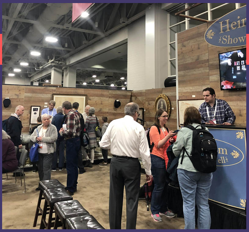 Heirloom show and tell booth at RootsTech